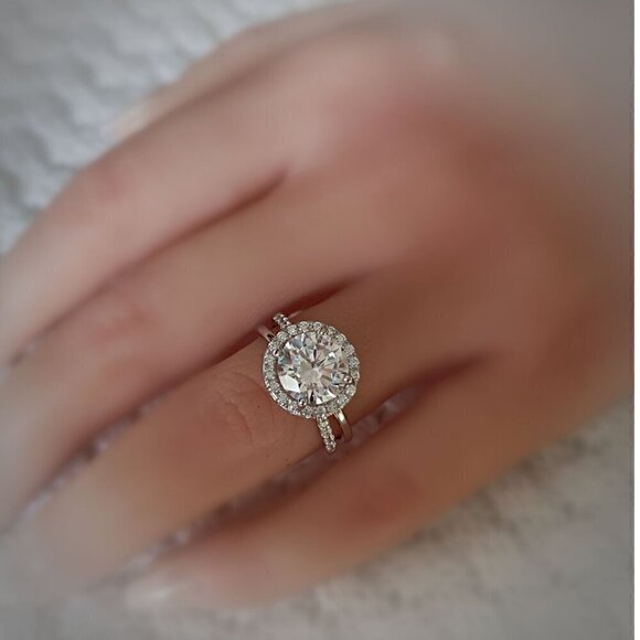 5 Ct. Diamond Simulant Rhondium Over Sterling Silver Ring, Engagement Ring - Picture 3 of 4